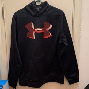 Black underarmour hoodie with red logo